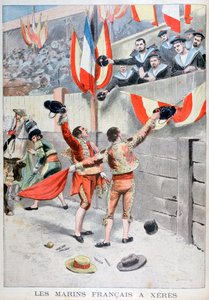 Francouzští námořníci sledující býčí zápas, Xeres, Španělsko, 1899 od Eugene Damblans