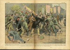 Ilustrace Eugene Damblans (1865-1945) v Le Pelerin, 27/06/37 - Křížová hra proti Kristovu kříži v hitlerovském Německu - Německo Prusko, Náboženství Víra, Dav, Boj, Spravedlování, Kříž Gammee, Křesťanský kříž, Katolický Katolicismus – prodáno od Eugene Damblans