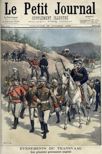 Jižní Afrika - Búrská válka. Transvaalské události. První angličtí zajatci zajatí Búrové. Kresba Damblans. “” Le Petity Journal”, 29. října od Eugene Damblans