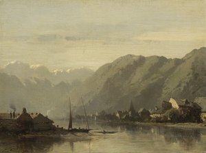 Švýcarské jezero, 1838-90 od Eugene Deshayes