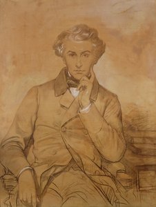 Portrét Henri Rebera (1807-80) (tužka a bílá křída na papíře)