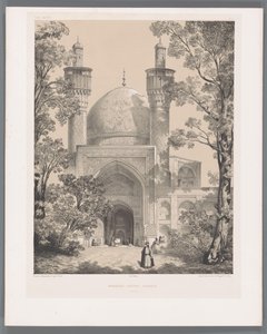 Škola Chahar Bagh v Isfahánu Mešita-Sultan-Hussein Ispahan (název na objektu) Perské krajiny (název série) Perse modern (název série) od Eugene Flandin