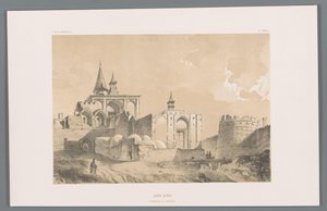 Hrobka Imamzadeh v Kashanu Imâm zadeh (tombeau a Kachân) (titul na předmětu) Perské krajiny (název série) Perse modern (název série) od Eugene Flandin