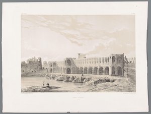 Khaju Bridge nebo Pol-e Khaju v Isfahánu Pont Kadjiou Chiraz (titul na objektu) Perské krajiny (název série) Perse modern (název série)