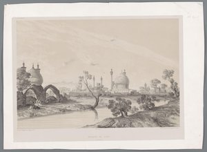 Mešita Šáha nebo Králova mešita v Isfahánu Mosquée du Châh (Ispahan) (název na objektu) Perské krajiny (název série) Perse modern (název série)