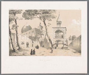 Katedrála Vank v Isfahánu Eglise de Djoulfa Ispahan (název na objektu) Perské krajiny (název série) Perse modern (název série) od Eugene Flandin