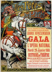 Umění. Zábava. Pařížské večírky. Bal v Opeře v Paříži. plakát Eugene Grasset, Francie od Eugene Grasset