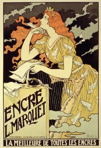 Reprodukce reklamního plakátu „Marquet Ink“ od Eugene Grasset