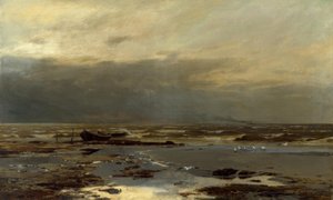 E. Dücker, na pláži Baltského moře