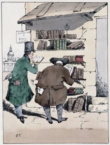 Knihkupectví, rue de Sandstone v Latinské čtvrti – v „“Souvenirs d