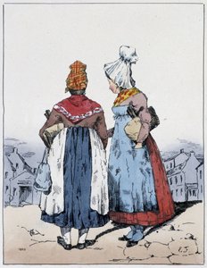 Dvě ženy, Káhirské náměstí - v „Souvenirs of a povalea““ od Eugène Forest, ed. Delpech, Paříž, v.1830