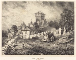Hrad Pesteil v Polminhacu od Eugene Isabey