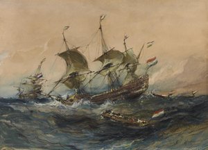 Holandské lodě v bouři