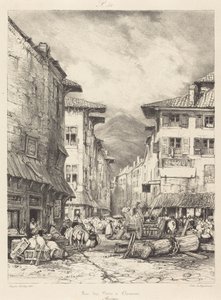 Rue des Gras v Clermontu od Eugene Isabey