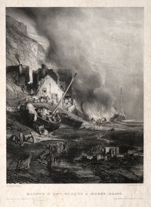 Šest mariňáků: Radoub dune barque à marée basse, 1833. od Eugene Isabey