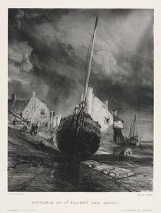 Šest mariňáků: Suvenýr Saint Valéry sur Somme, 1833. od Eugene Isabey