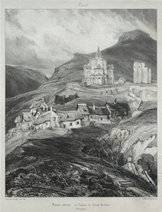 Malebné a romantické cesty ve starověké Francii, Auvergne: Apsida kostela Saint Nectaire od Eugene Isabey