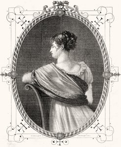Portrét madame Recamier (1777-1849), vyryl Antoine Auguste Ernest Hebert (1817-1908)