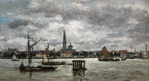 Antverpy Šelda od Eugene Louis Boudin