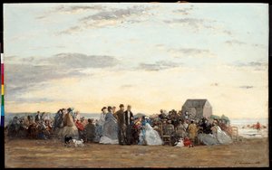 Plážová scéna, 1865 od Eugene Louis Boudin
