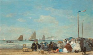 Plážová scéna v Trouville, 1863. od Eugene Louis Boudin