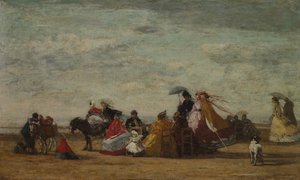 Plážová scéna, c. 1865-1867. od Eugene Louis Boudin