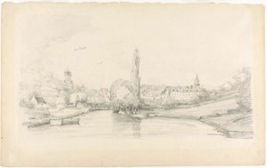 Scéna kanálu poblíž Bruselu od Eugene Louis Boudin