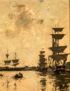 Deauville: Škunery v Anchor, 1887 od Eugene Louis Boudin