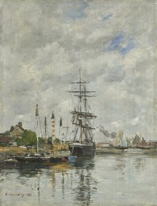 Deauville, povodí lodí, 1887 od Eugene Louis Boudin