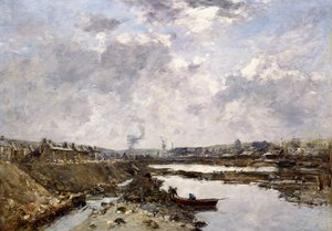 Fecamp, vnitřní přístav ve výstavbě, 1883 od Eugene Louis Boudin