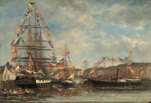 Festival v přístavu Honfleur, 1858. od Eugene Louis Boudin