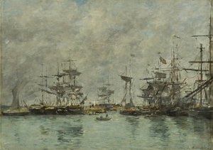 Přístavní scéna od Eugene Louis Boudin