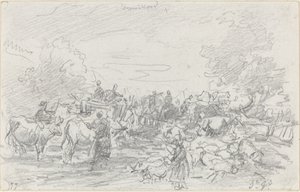 Stáda přes potok, 1877. od Eugene Louis Boudin