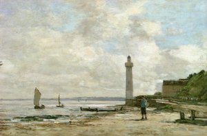 Maják v Honfleuru, 1864-66 od Eugene Louis Boudin