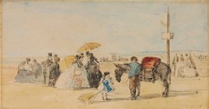 Na pláži, 1866 od Eugene Louis Boudin