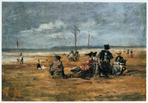 Na pláži, 1880 od Eugene Louis Boudin