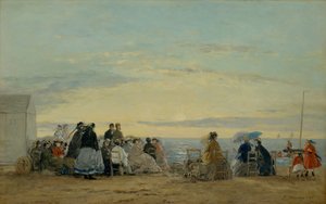 Na pláži, západ slunce, 1865. od Eugene Louis Boudin