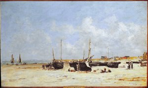 Na pláži Berck, Pas-de-Calais (olej na plátně od Eugene Louis Boudin