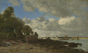 Plougastel, trajektový přechod, 1873 od Eugene Louis Boudin