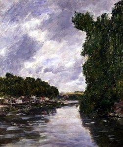 Řeka poblíž Abbeville od Eugene Louis Boudin
