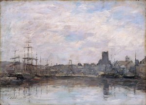 Zářijové ráno: Přístav Fécamp od Eugene Louis Boudin