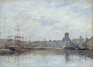 Zářijové ráno: Přístav Fecamp od Eugene Louis Boudin