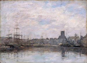 „Zářijové ráno: Přístav Fecamp“, 1880 od Eugene Louis Boudin