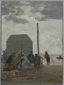 Pláž v Deauville od Eugene Louis Boudin