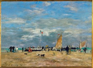 Molo v Deauville od Eugene Louis Boudin