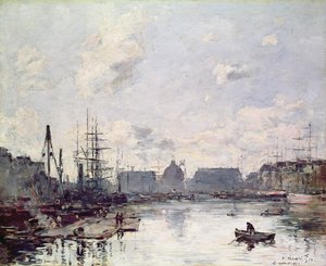 Obchodní přístav, Le Havre, 1892 od Eugene Louis Boudin