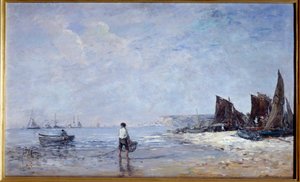 Rybář Obraz Eugena Louise Boudina (1824-1898) 19. století Sun. 0,35x0,57 m Rouen, Musee des Beaux Arts od Eugene Louis Boudin