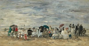 Trouville, scéna na pláži od Eugene Louis Boudin