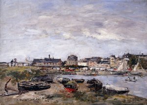 Trouville: Pohled na Deauville na Market Day; Trouville: Pohled z Deauville, denní procházka, 1895 od Eugene Louis Boudin