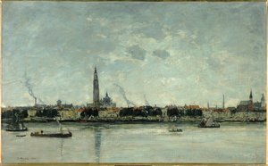 Pohled na Antverpy od Eugene Louis Boudin